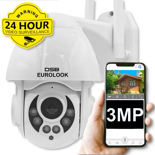 KAMERA DO MONITORINGU DOMU NA PODWÓRKO WIFI 3MPX FULL HD CZUJKA ZEWNĘTRZNA