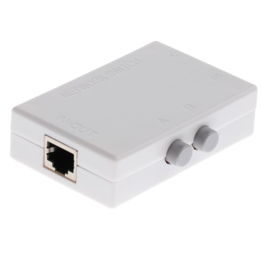 wkv-Mini 2Port Manual Network Sharing Switch 2In1