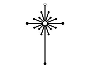 Krzyż metalowy KNS035 15 cm czarny matowy