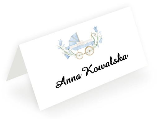 EKO WINIETKI wizytówki chrzest roczek stópki 5szt.