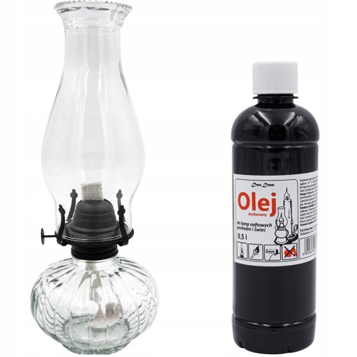 STYLOWA LAMPA NAFTOWA 550ml. / 34cm. + OLEJ 0,5L