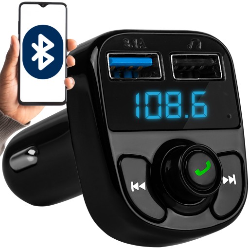 TRANSMITER FM BLUETOOTH MP3 SD ŁADOWARKA 2xUSB