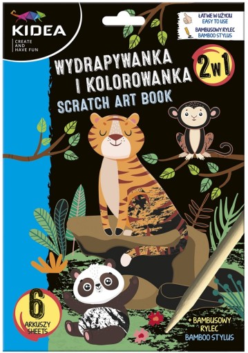 WYDRAPYWANKA KOLOROWANKA KIDEA ZWIERZĘTA + RYSIK