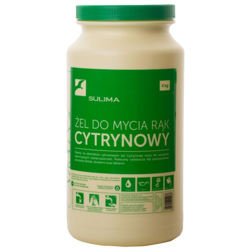 SULIMA ŻEL do mycia rąk cytrynowy 4 kg + Gratis