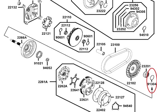ORING WARIATORA KYMCO MAXXER MXU 400 450 465
