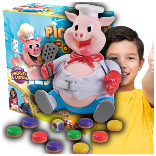 PIGGY POP GRA ZRĘCZNOŚCIOWA ŚWINKA HAMBURGEREK NIE PĘKAJ PROSIACZKU ŚWINIA