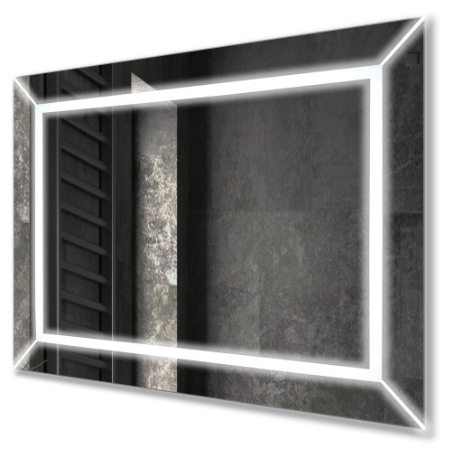 LUSTRO ŁAZIENKOWE PODŚWIETLANE Z OŚWIETLENIEM LED WISZĄCE Exton 50x65cm
