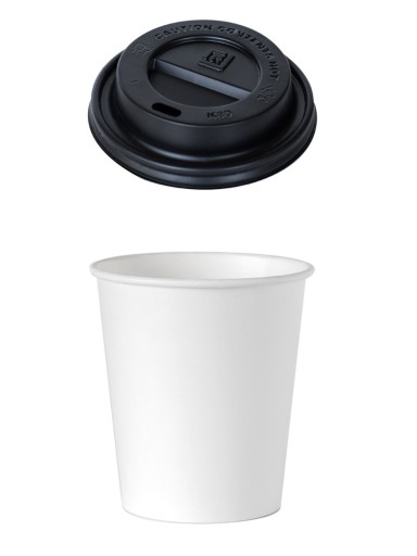 Kubek pap. 250 ml BIAŁY + wieczko FI80 100 szt.