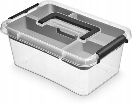 PUDEŁKO POJEMNIK PLASTIKOWY Z POKRYWĄ 4,5L ORGANIZER KLOCKI