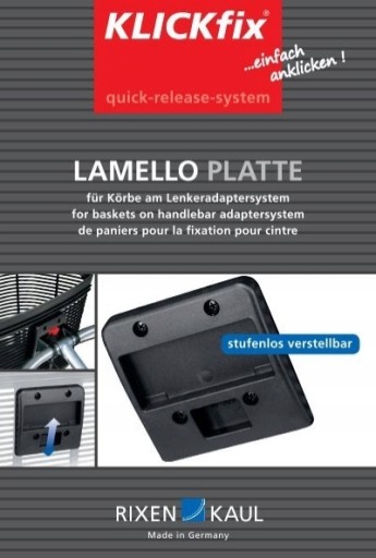 KLICKFIX LAMELLO PLATTE UCHWYT/ADAPTER DO KOSZYKA