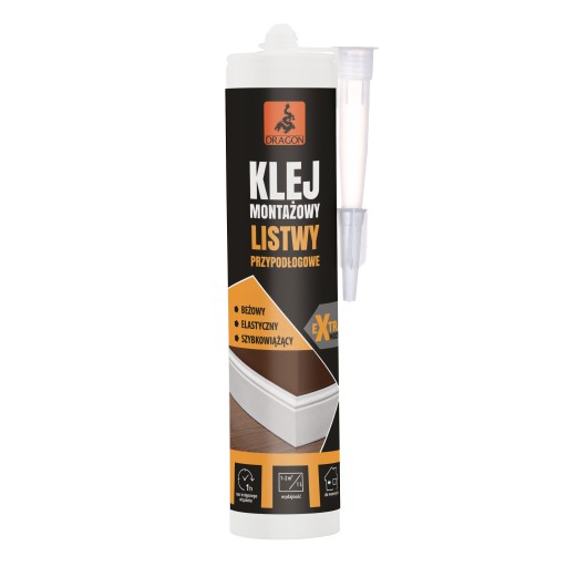 DRAGON KLEJ MONTAŻOWY LISTWY PRZYPODŁOGOWE 280ML