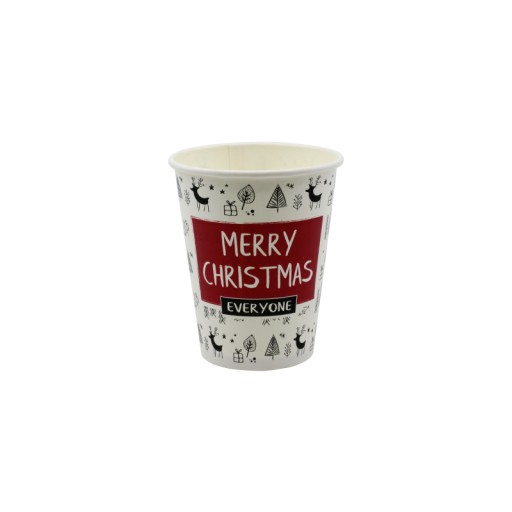 Kubek papierowy świąteczny 300 ml 1w MERRY CHRISTMAS ŚWIĘTA 50szt