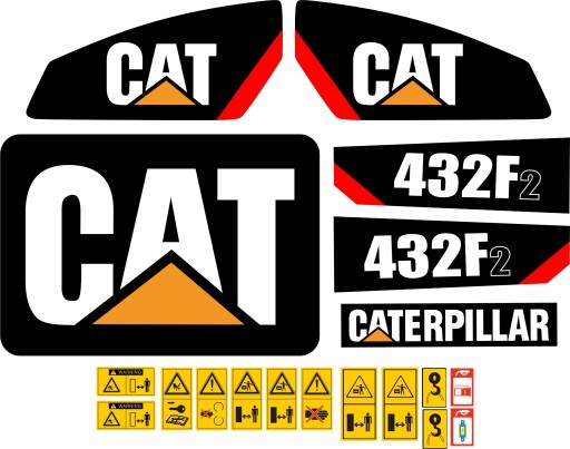 NAKLEJKI CAT 432F2 432 CATERPILLAR LAMINOWANE