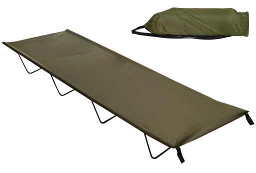 Łóżko turystyczne MIL-TEC 180 cm x 60 cm wojskowe kanadyjka polowe Oliwkowe