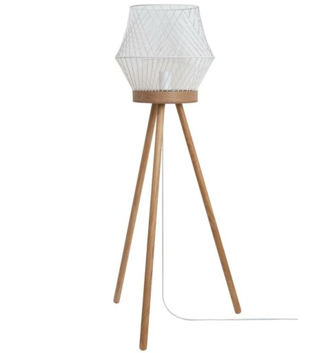 LAMPA PODŁOGOWA TRÓJNÓG STOJĄCA BOHO DREWNO LOFT