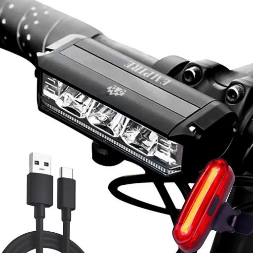 LAMPKA ROWEROWA LED PRZÓD MOCNA + TYŁ