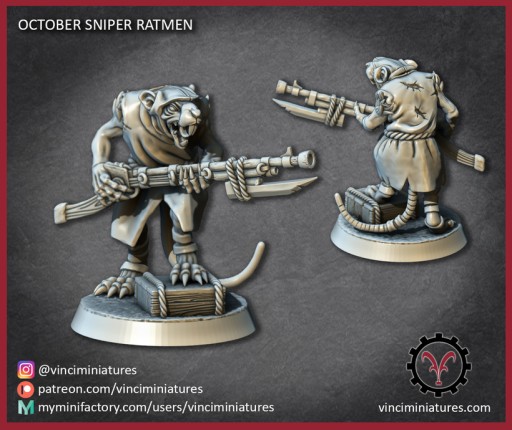 Shooter Ratmen #4 - Vinciminiatures - Druk 3D