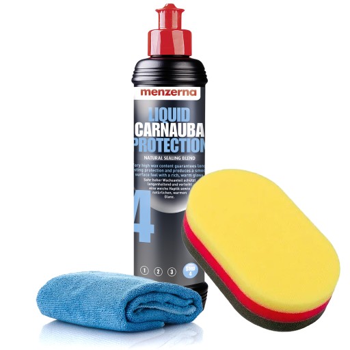 Wosk Samochodowy Menzerna Liquid Carnauba 250ml + Aplikator Tricolor
