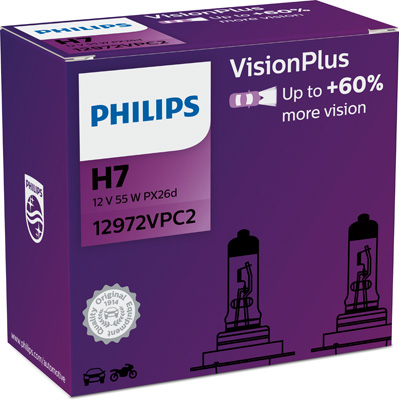 Philips 2x ŻARÓWKI H7 VisionPlus 60% Więcej Światła