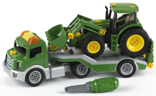 Traktor zabawka auto laweta ciężarówka traktor john deere do skręcania