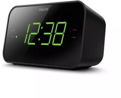 RADIOBUDZIK ZEGAR ALARM FM LCD PHILIPS GŁOŚNE LED