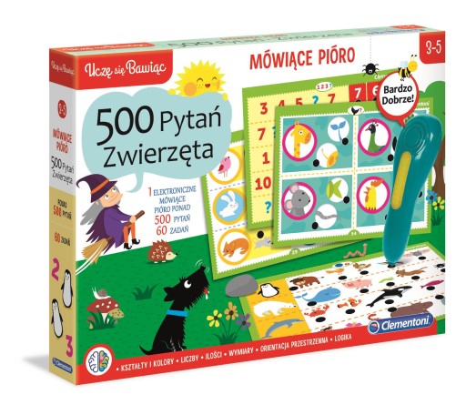 Gra Mówiące pióro 500 Pytań Zwierzęta Clementoni 50781