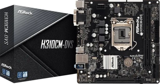 PŁYTA GŁÓWNA ASRock H310CM-DVS LGA1151 micro ATX 2x DDR4 DVI D-SUB USB 3.2