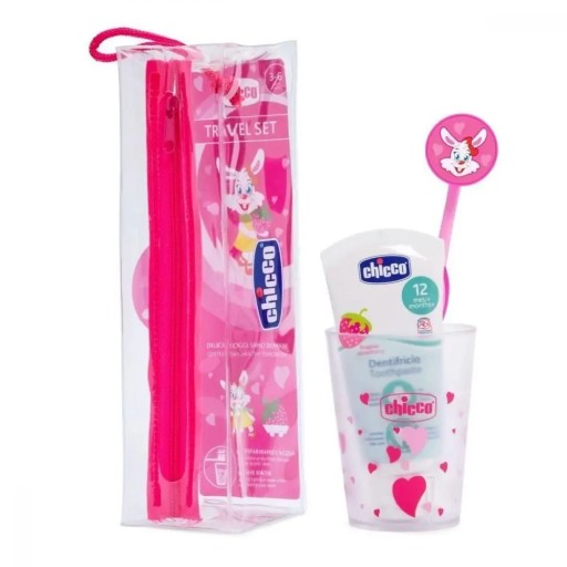 Zestaw do higieny jamy ustnej Chicco TOW016487 różowy