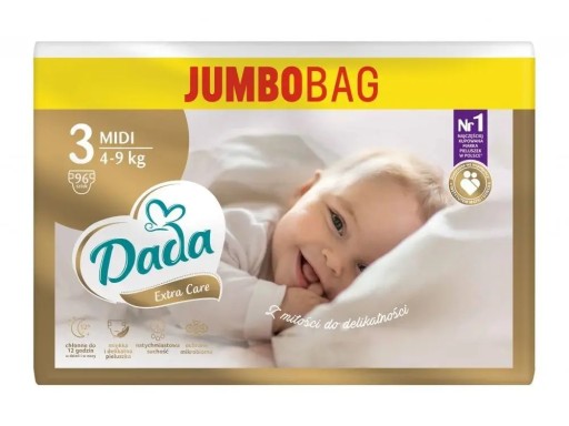 Pieluszki Dada Extra Care Rozmiar 3 96 sztuk