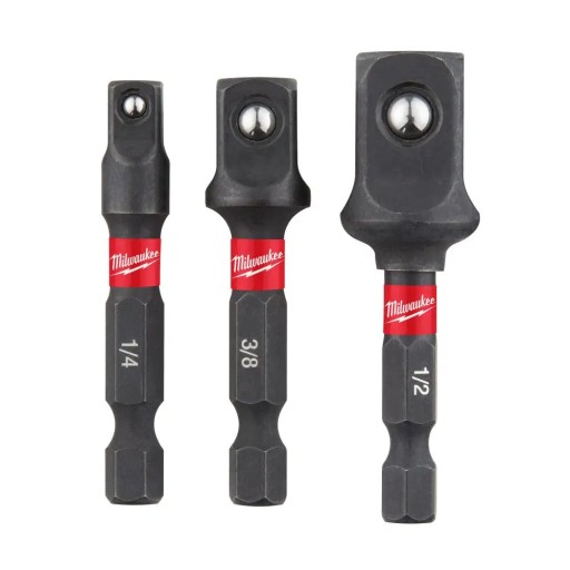 MILWAUKEE ZESTAW ADAPTERÓW NASADEK UDAROWYCH 3szt 1/4, 1/2, 3/8 4932479228