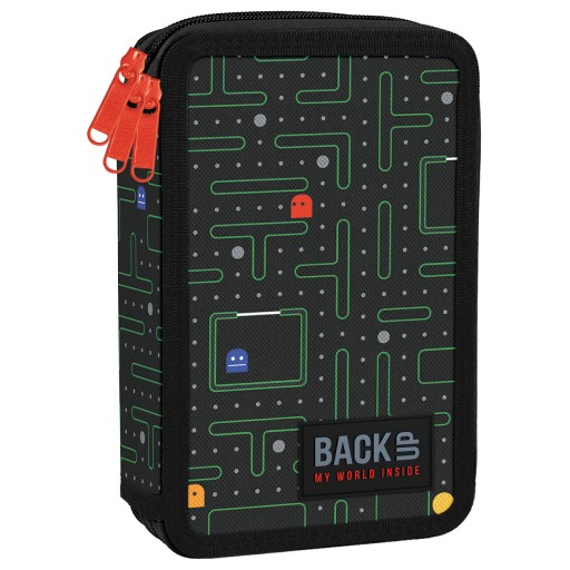 BackUp, piórnik 3-komorowy wyposażony, Labirynt