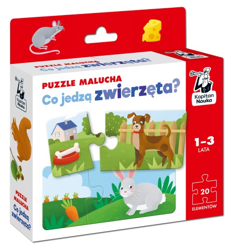 Puzzle malucha. Co jedzą zwierzęta?
