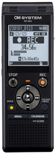 Dyktafon Olympus WS-883 (8 GB) czarny microSD MP3