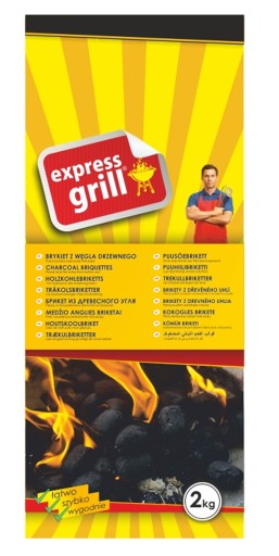 Brykiet z Węgla Drzewnego Express Grill 2 kg - doskonały do grillowania