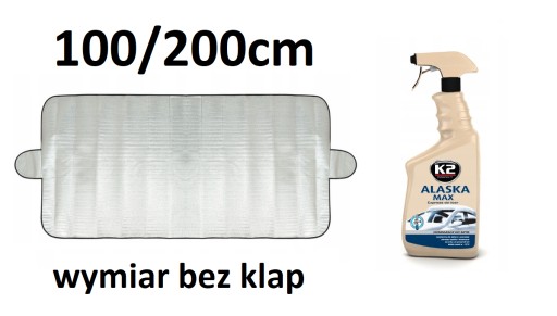 комплект захист przeciwszronowa мата на скло, 100x200cm + odmrazacz k2 alaska, фото