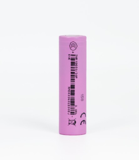 ČLÁNEK BATERIE EVE INR18650/30P 30A 10C 3000mAh +2x izolační kroužek