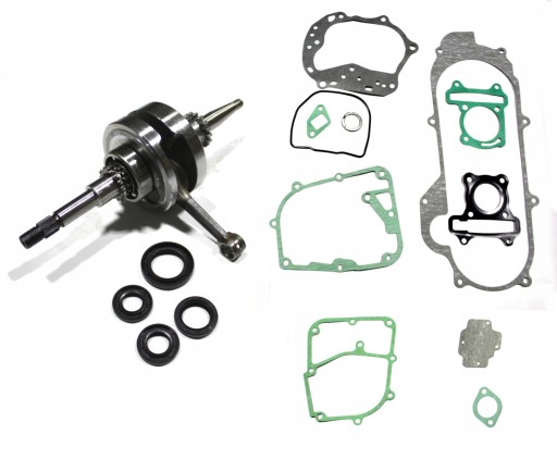 WUU46GY650 - ВАЛ + УПЛОТНИТЕЛИ ВАЛА + ПРОКЛАДКИ GY6 СКУТЕР 4T