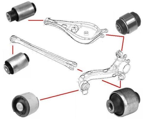 33326770786 - Bmw e36 e46 комплект втулок задних рычагов 5 шт. maxgear