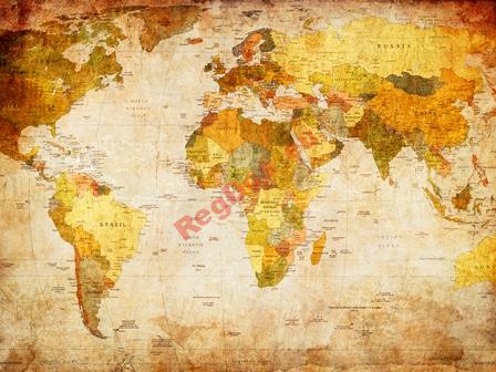Шпалери VINTAGE World Map 400x280cm КАРТА світу