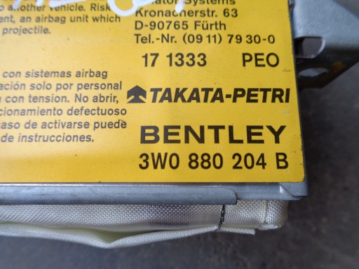 AIRBAG Airbag Beifahrerseite Beifahrerairbag BENTLEY CONTINENTAL GT