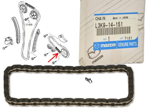 Ланцюг масляного насоса 2.3 і OE MAZDA L3K9-14-151