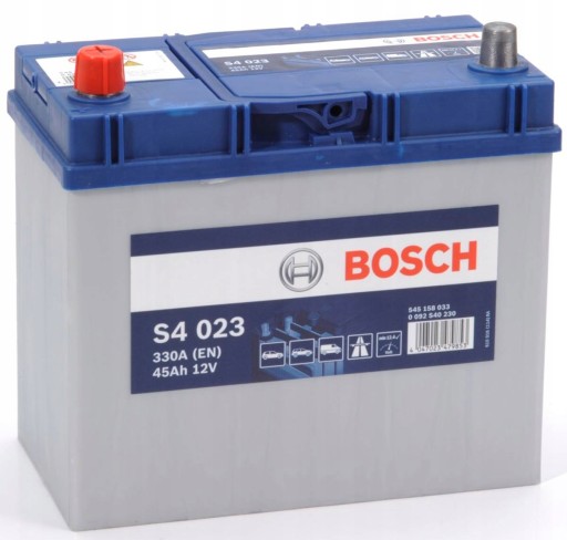 Акумулятор BOSCH S4 45AH 330A P + JAPAN s4023 в-ва