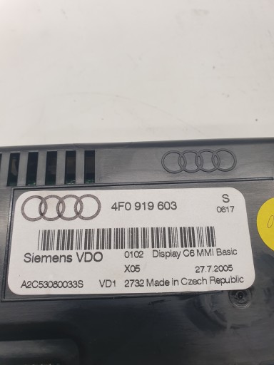 display MONITOR MMI AUDI A6 C6 Q7 4F0919603