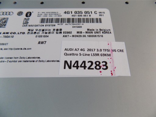 AUDI A7 4G Bildschirm, PANEL MMI NAVI KPL