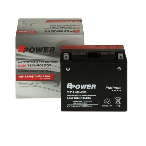 Акумулятор Bpower Platinum YT14B-BS AGM 12V 12AH