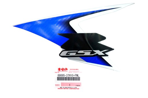 НАКЛЕЙКА ЭМБЛЕМЫ БОКОВОЙ КРЫШКИ SUZUKI GSX-R 600