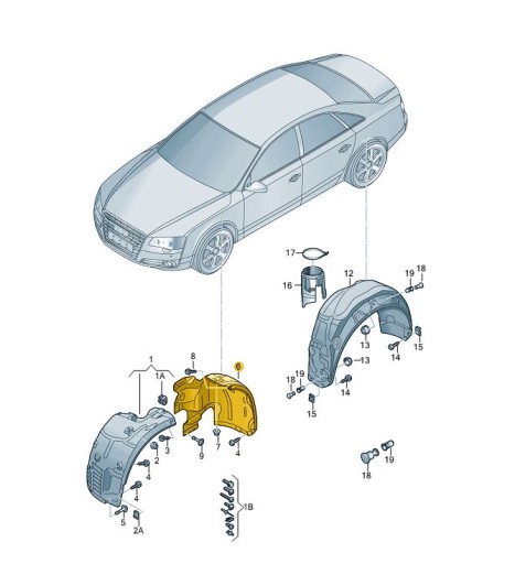 4H0821191F - КОЛЕСНАЯ АРКА КРЫШКА ПЕРЕДНЯЯ ЛЕВАЯ AUDI A8 D4