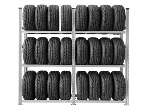 МЕТАЛЛИЧЕСКИЙ ОЦИНКОВАННЫЙ СТЕЛЛАЖ ДЛЯ ХРАНЕНИЯ 24 КОЛЕСА 195 ММ