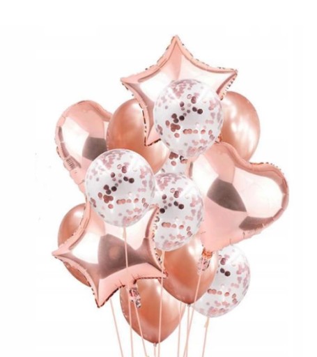 НАБІР ПОВІТРЯНИХ КУЛЬОК З КОНФЕТІ З ЗІРКАМИ СЕРЦЯ!