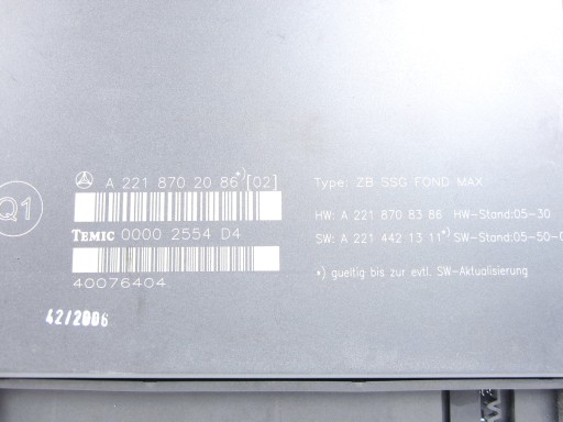 module control unit Mercedes W221